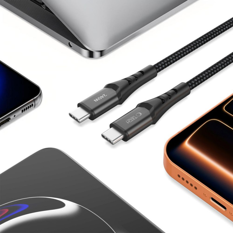 Tech-Protect Ultraboost UB11T USB-C-auf-USB-C-Kabel PD 240W, 100 cm, Schwarz