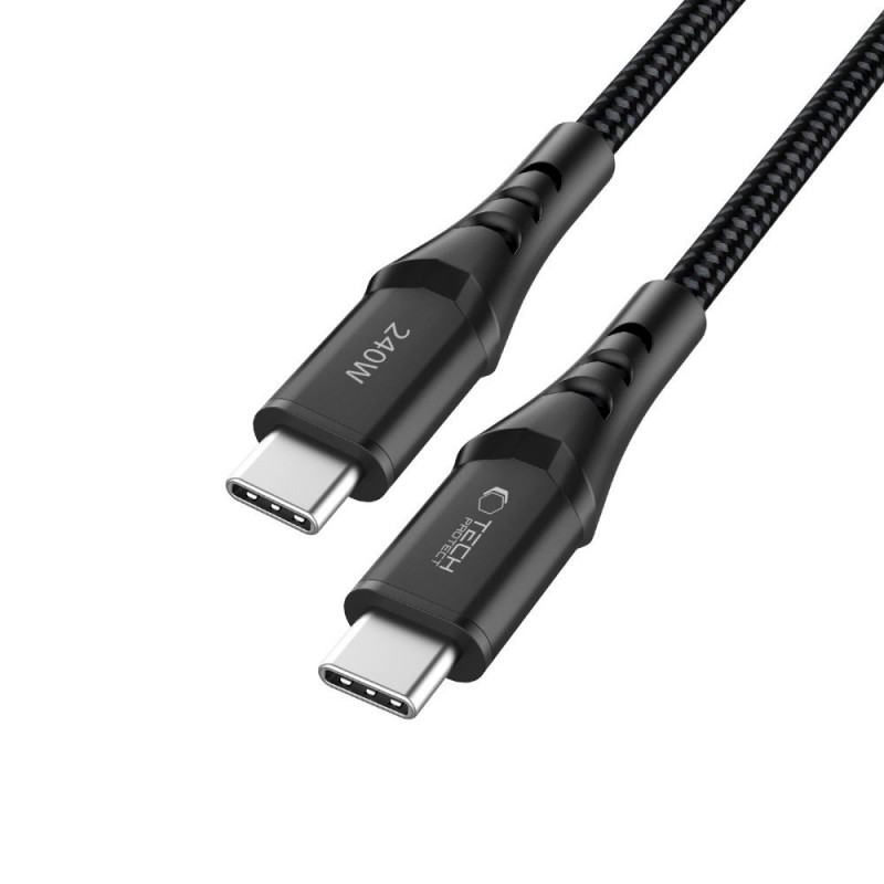 Tech-Protect Ultraboost UB11T USB-C-auf-USB-C-Kabel PD 240W, 200 cm, Schwarz
