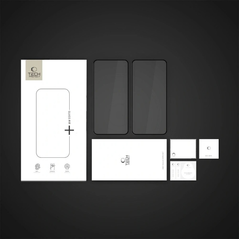 Tech-Protect Glass Fit+ Panzerglas für Nothing Phone 3 / 3a / 3a Pro (2 Stück), Schwarz