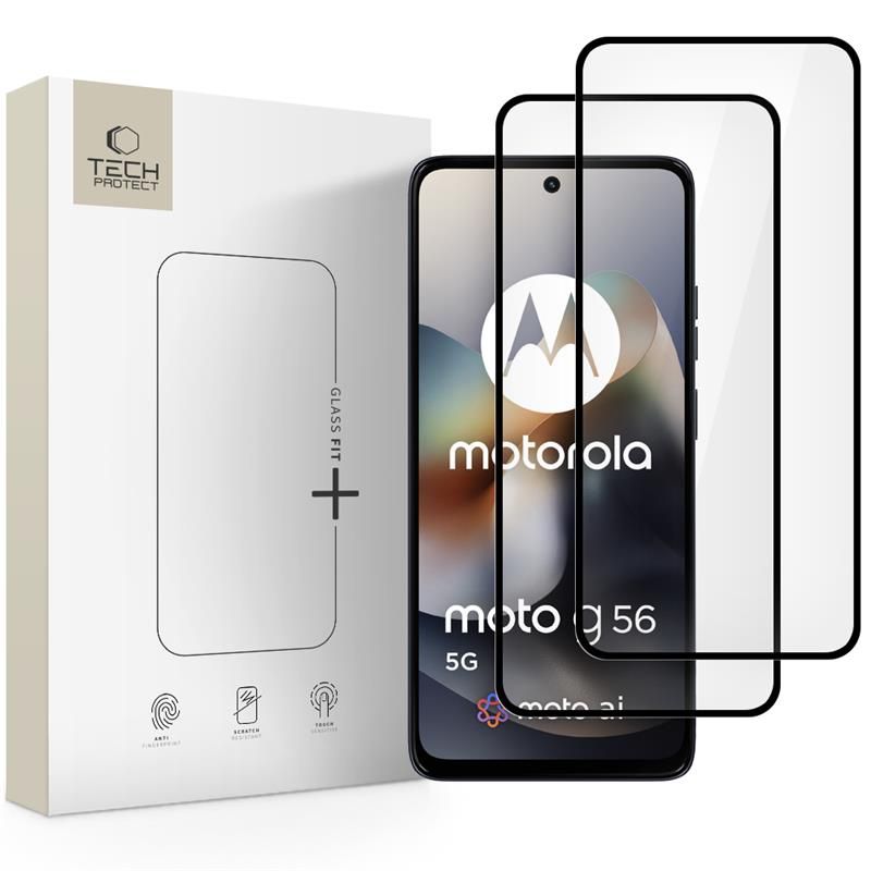 Tech-Protect Glass Fit+ gehärtetes Glas für Motorola Moto G56 5G (2 Stk.), Schwarz