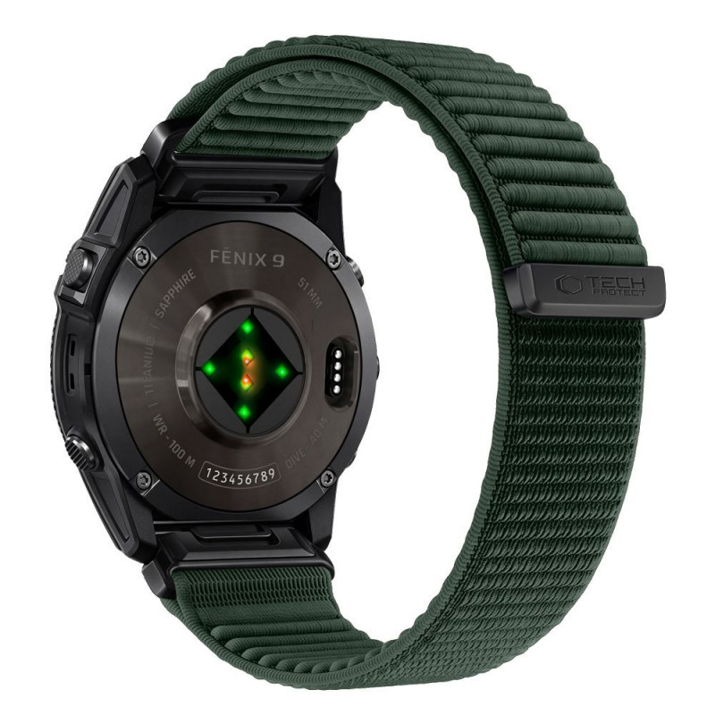 Tech-Protect NylonLoop Garmin Fenix 5X / 5X Plus / 6X / 6X Pro / 7X / 8 / 8 Pro / 9 / 9 Pro Uhrenarmband (51 mm), Military Green