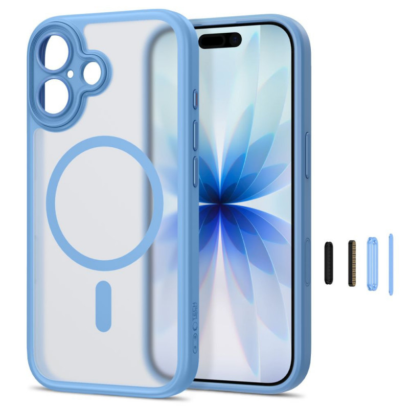 Tech-Protect MagPeak MagSafe CC Hülle für Apple iPhone 17, Matte Mist Blue