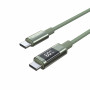 Choetech XCC-1068 PD 60W USB-C-auf-USB-C-Kabel mit Display, 1,2 m, Grün