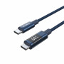 Choetech XCC-1068 PD 60W USB-C-auf-USB-C-Kabel mit Display, 1,2 m, Blau
