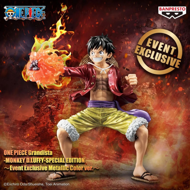 Bandai Banpresto Event Exclusive Grandista One Piece - Monkey D. Luffy Metallic Color, Sammelfigur