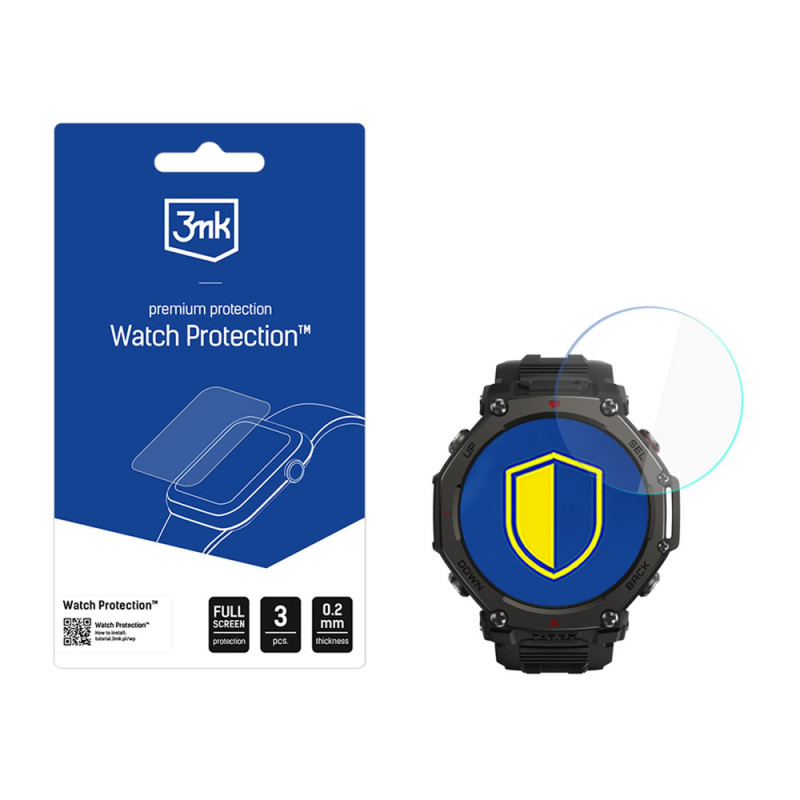 3mk FlexibleGlass Watch Hybrid-Displayschutzfolie Amazfit T-Rex 3 Pro 44 mm