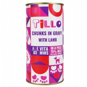 TILLO Chunks in gravy Lamm Nassfutter für Hunde, 1250 g
