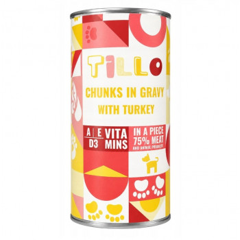 TILLO Stücke in Soße Pute Nassfutter für Hunde, 1250 g