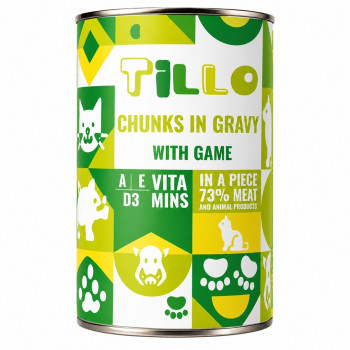 TILLO Chunks in gravy Game Nassfutter für Hunde, 1250 g