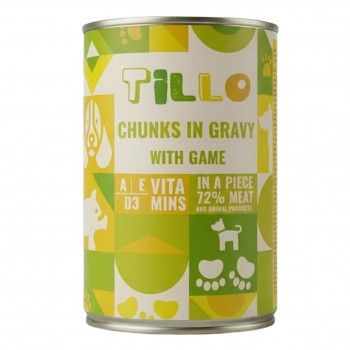 TILLO Chunks in gravy Game Nassfutter für Hunde, 415 g