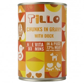 TILLO Stücke in Soße Ente Nassfutter für Hunde, 415 g