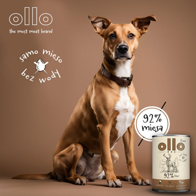 OLLO Pure Deer Nassfutter für Hunde, 850 g