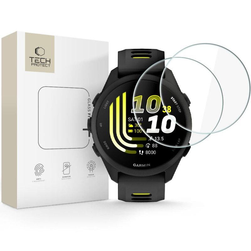 Tech-Protect Glass Fit+ Panzerglas für Garmin Forerunner 70 / 170, Clear (2 Stk.)