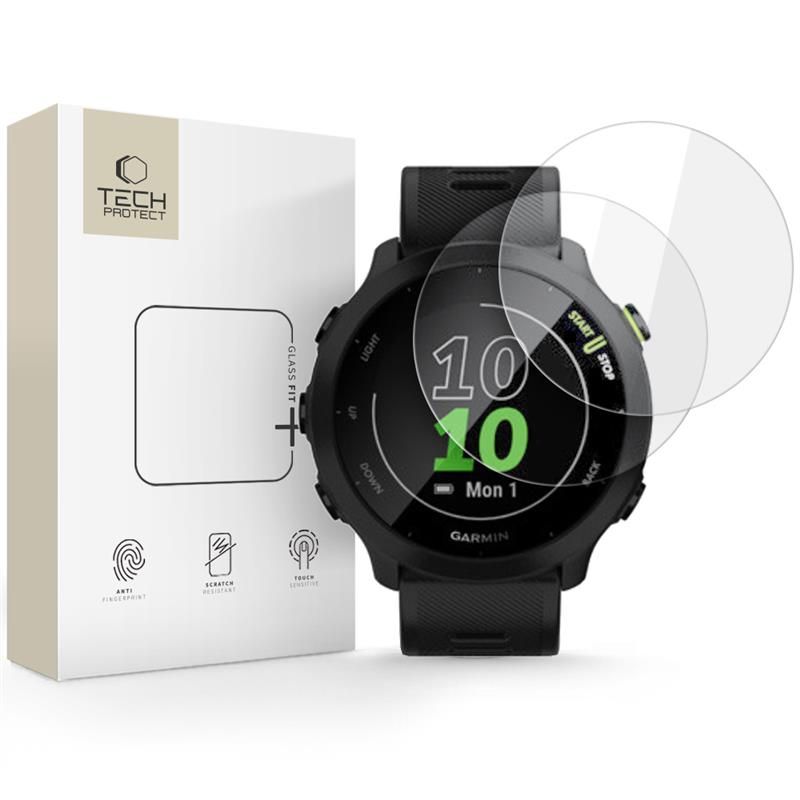 Tech-Protect Glass Fit+ Panzerglas für Garmin Forerunner 55 (2 Stück), Clear