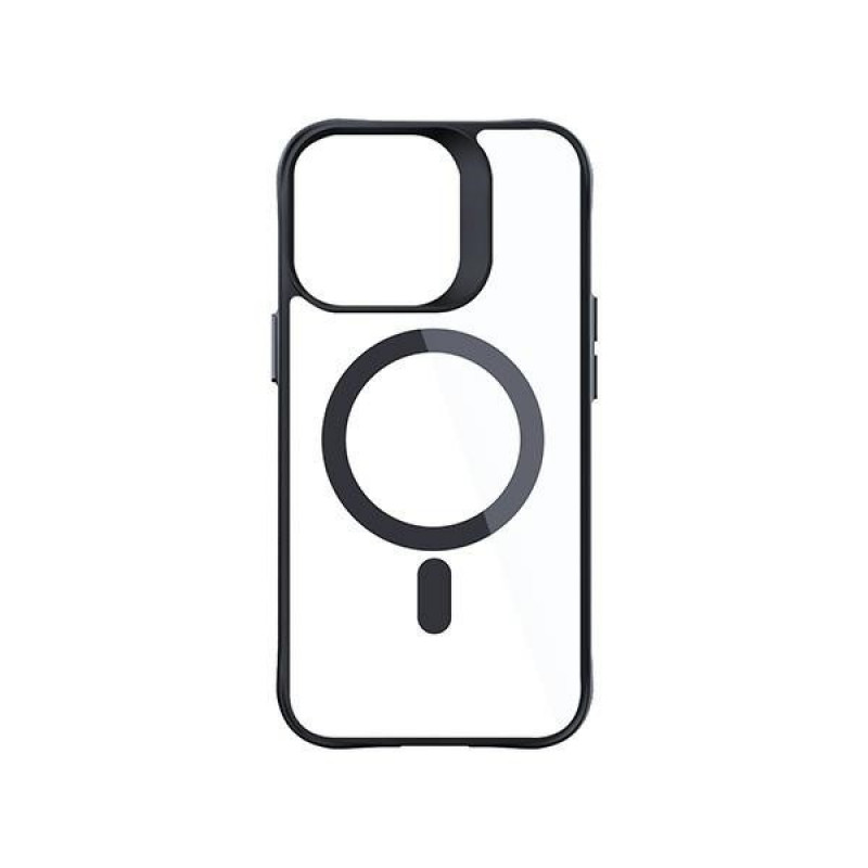 3MK Satin Armor MagCase MagSafe Smartphone-Hülle für Apple iPhone 15 Pro Max, transparent mit schwarzem Rahmen
