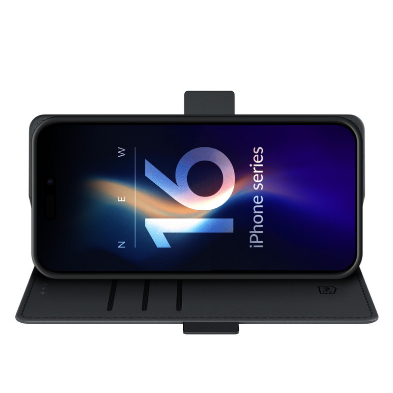3MK Wallet Case für Apple iPhone 16 Plus, schwarz