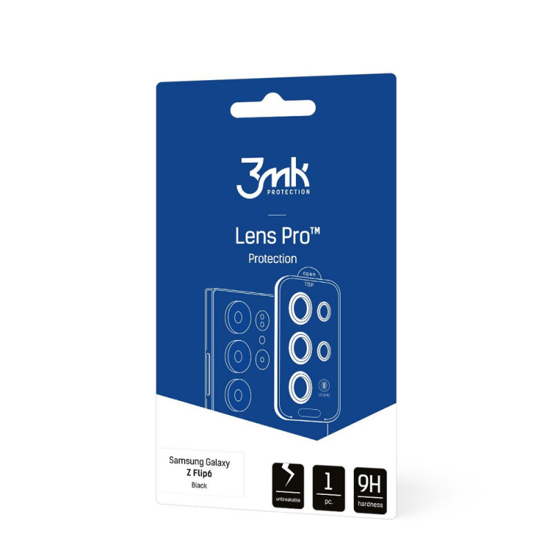 3MK Lens Protection Pro Kameraobjektiv Panzerglas Samsung Galaxy Z Flip 6, Schwarz