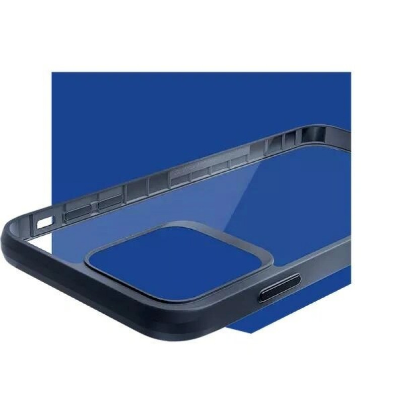 3mk Satin Armor Case+ für Apple iPhone 16 Plus, transparent mit schwarzem Rahmen