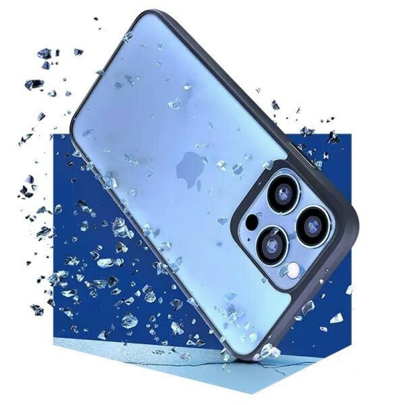 3mk Satin Armor Case+ für Apple iPhone 16 Plus, transparent mit schwarzem Rahmen