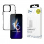 3mk Satin Armor Case+ für Apple iPhone 16 Pro Max, transparent mit schwarzem Rahmen