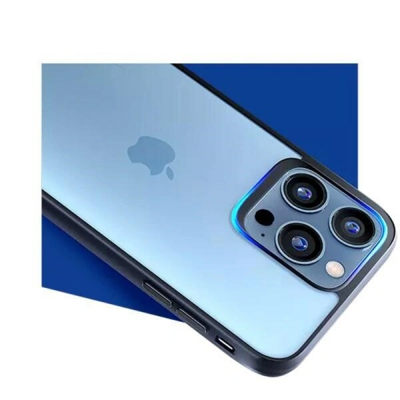 3mk Satin Armor Case+ für Apple iPhone 16 Pro Max, transparent mit schwarzem Rahmen
