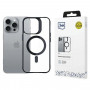 3mk Satin Armor MagCase mit MagSafe für Apple iPhone 16 Pro, transparent mit schwarzem Rahmen