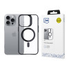 3mk Satin Armor MagCase mit MagSafe für Apple iPhone 16 Pro, transparent mit schwarzem Rahmen