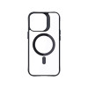 3mk Satin Armor MagCase mit MagSafe für Apple iPhone 16 Pro, transparent mit schwarzem Rahmen