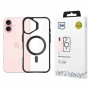 3mk Satin Armor MagCase mit MagSafe für Apple iPhone 16 Plus (W-3SAMaCa-AiP16Plu-0), transparent mit schwarzem Rahmen