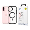 3mk Satin Armor MagCase mit MagSafe für Apple iPhone 16 (W-3SAMaCa-AiP16-0), transparent mit schwarzem Rahmen