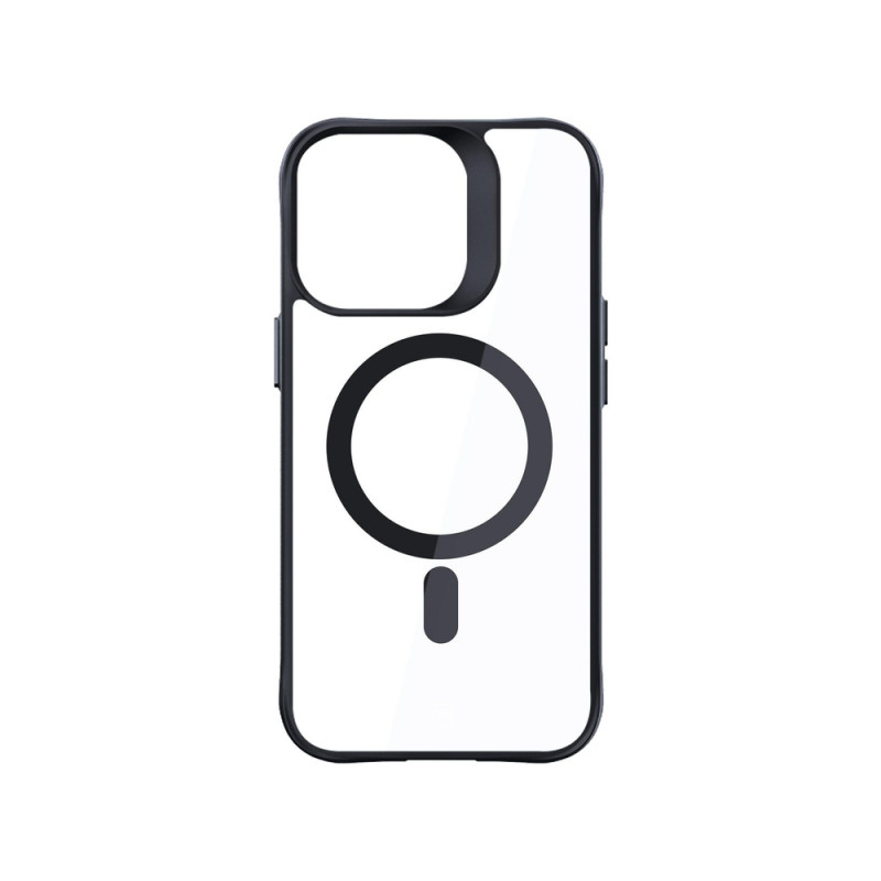 3mk Satin Armor MagCase mit MagSafe für Apple iPhone 16 Pro Max (W-3SAMaCa-AiP16PM-0), transparent mit schwarzem Rahmen