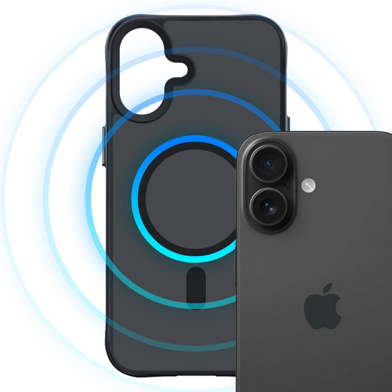 3mk Smoke MagCase mit MagSafe für Apple iPhone 16 Plus (W-3SmoMaCa-AiP16Plu-0), halbtransparent