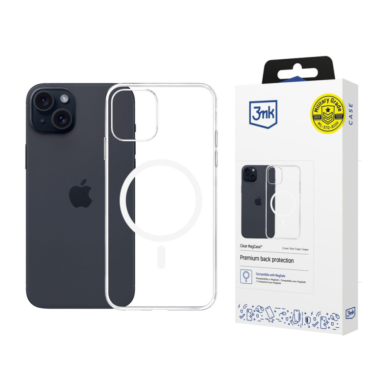 3mk Clear MagCase für Apple iPhone 15 Plus, Transparent