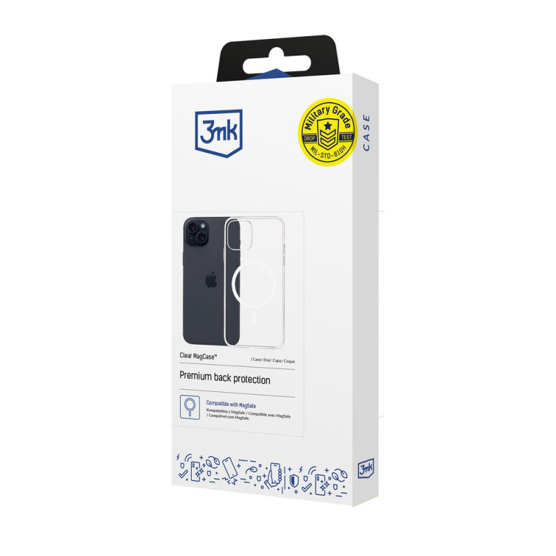 3mk Clear MagCase für Apple iPhone 15 Plus, Transparent