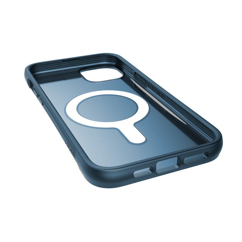 X-Doria Raptic Clutch MagSafe Hülle für Apple iPhone 14 Plus / 15 Plus, Marine Blue