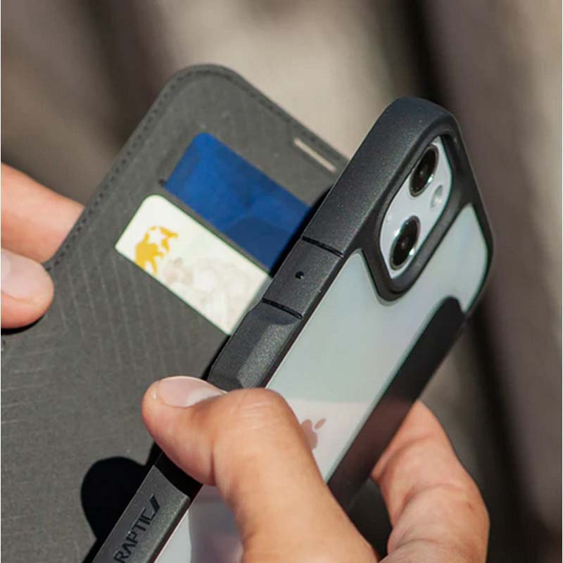 X-Doria Raptic Urban Folio Hülle für Apple iPhone 14 Plus / 15 Plus, Schwarz
