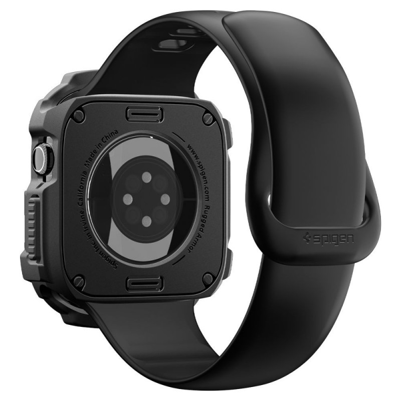 Spigen Rugged Armor ACS11886 Hülle für Apple Watch 12 46 mm, Mattschwarz
