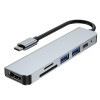 Tech-Protect V4 6-in-1 USB-C-Hub, grau