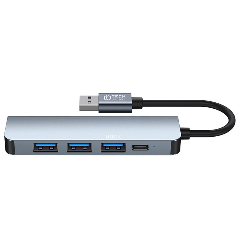 Tech-Protect V0-HUB 5in1 USB-A Hub, grau