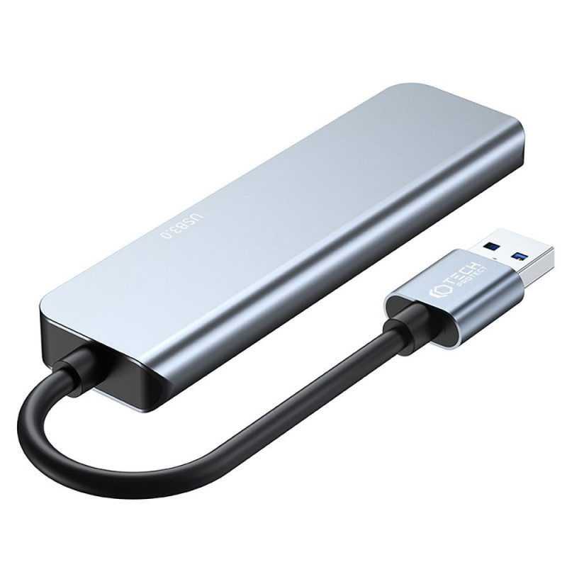 Tech-Protect V0-HUB 5in1 USB-A Hub, grau