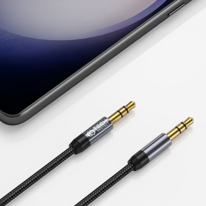 Tech-Protect UltraBoost 3,5-mm-Miniklinke-auf-3,5-mm-Miniklinke-Kabel, 1,5 m, schwarz