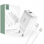 Tech-Protect C20W 2-Port-Wandladegerät PD 20W QC 3.0 mit Lightning-Kabel, weiß