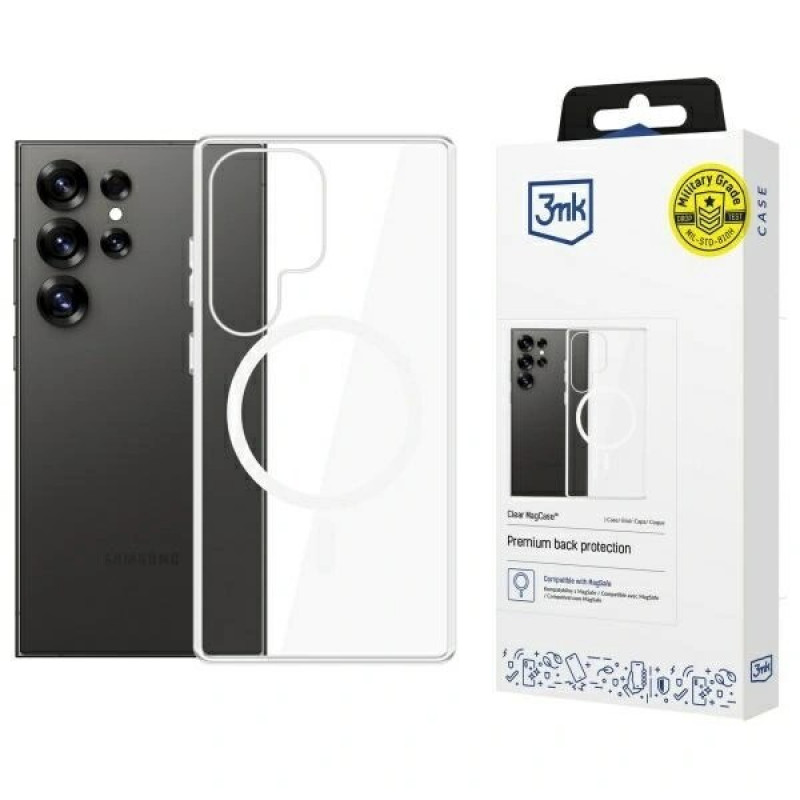 3MK Clear MagCase für Samsung Galaxy S25 Ultra, MagSafe, transparent