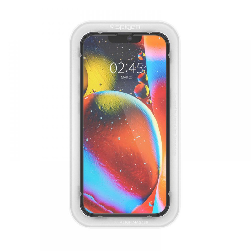 Spigen ALM Glass FC Panzerglas für Apple iPhone 13 / 13 Pro / 14, Schwarz