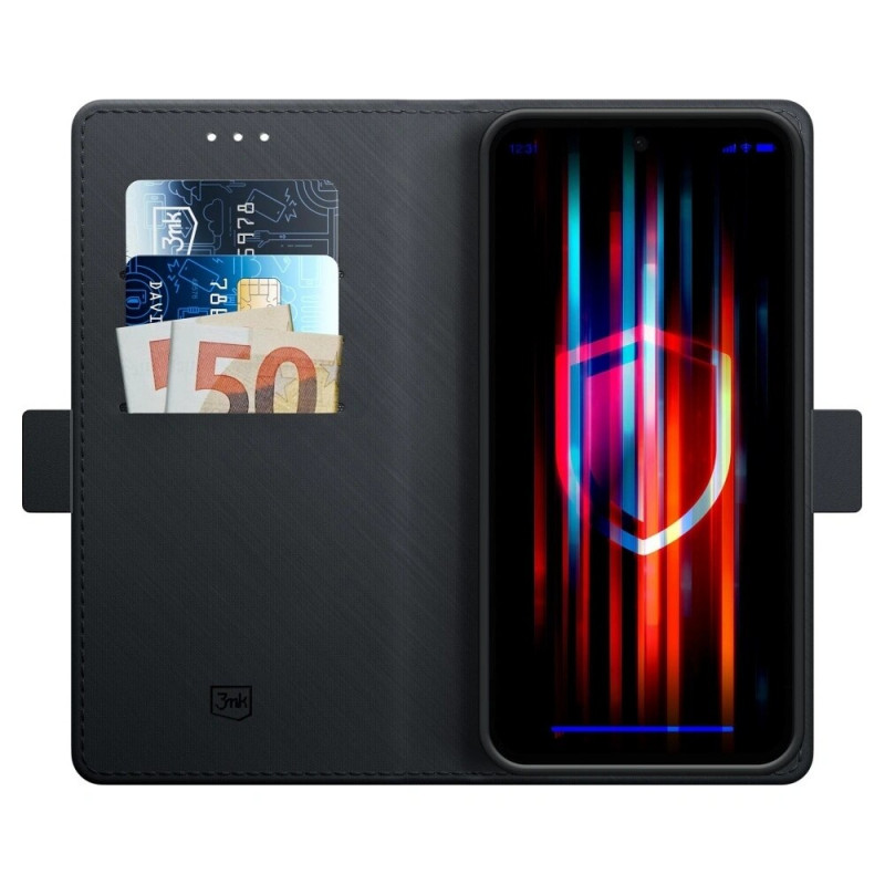 3MK Wallet Case für Samsung Galaxy S25, schwarz