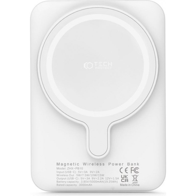 Tech-Protect PB10 LifeMag MagSafe Powerbank 5000 mAh 15 W (THP1282WHT), Weiß