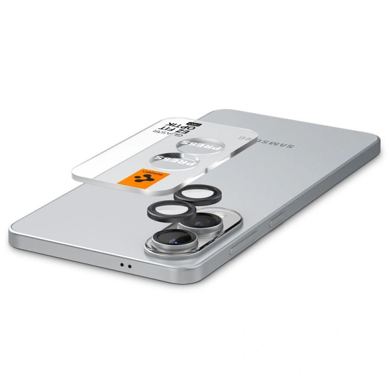 Spigen Optik Pro Glas.tR EZ Fit AGL09413 Kameraschutz für Samsung Galaxy S25 Edge, Schwarz (2 Stk.)