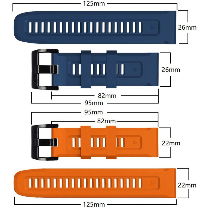 Tech-Protect Iconband THP927NAVBLU Armband für Garmin Fenix 5/6/6 Pro/7, Navy Blue