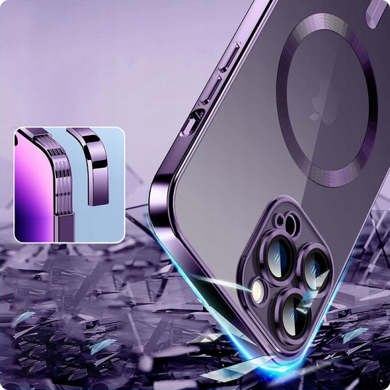 Tech-Protect MagShine MagSafe Hülle für Apple iPhone 12, Schwarz