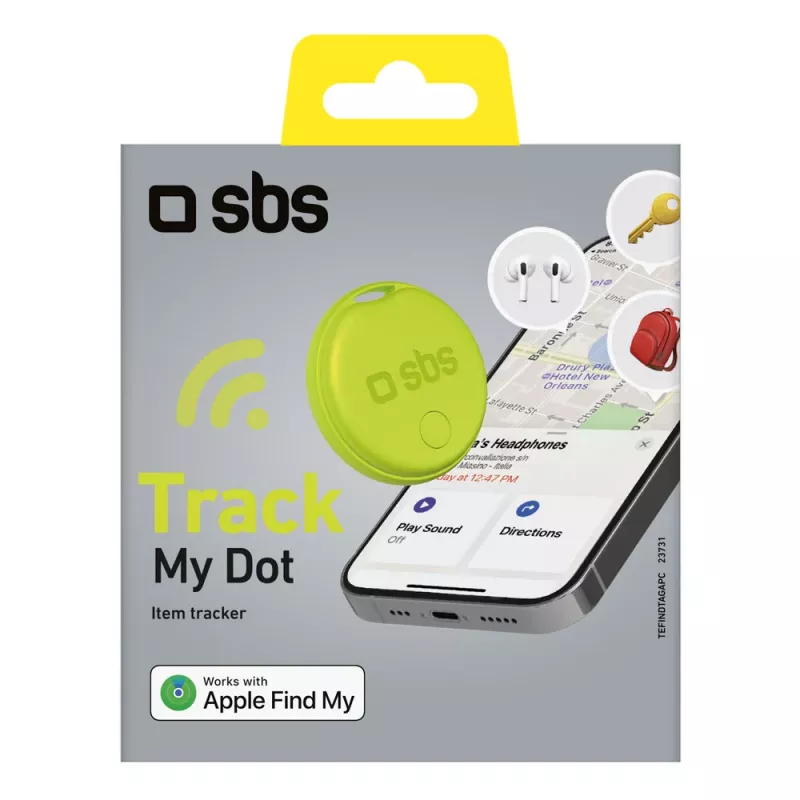 SBS Track My Circle Locator kompatibel mit Apple Find My, Grün